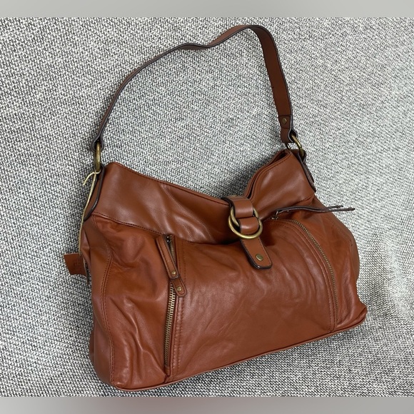 Brown Genuine Leather Hobo Bag with Slouch Design Shoulder Bag - Picture 1 of 16